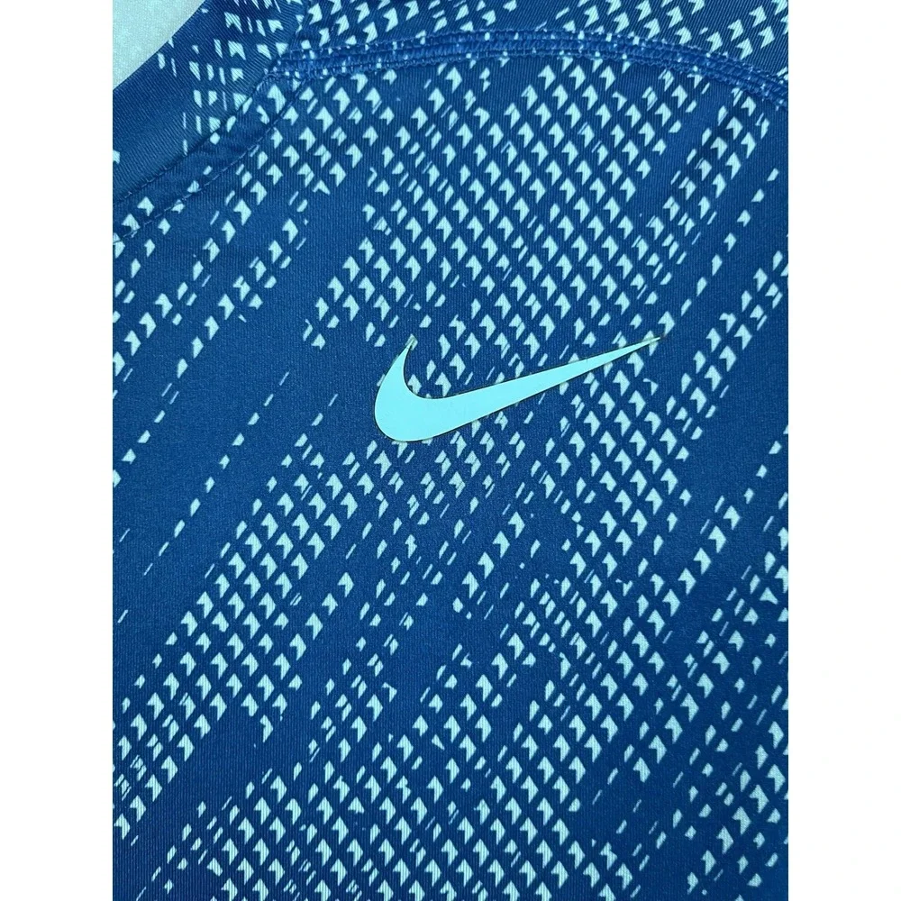 Nike Pro Combat TEE Men Large Blue Regular DRI FIT Compression Lightweight Gym